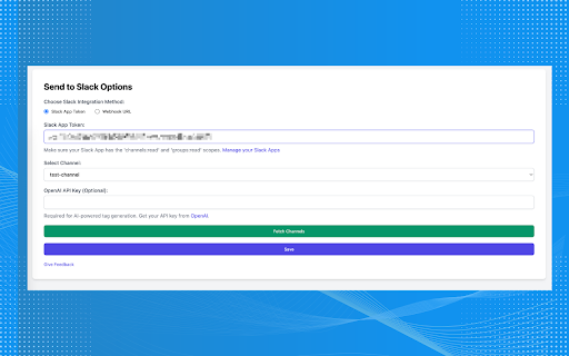 Slack it!  from Chrome web store to be run with OffiDocs Chromium online