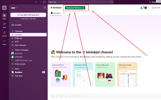 Slack Member Extractor  from Chrome web store to be run with OffiDocs Chromium online