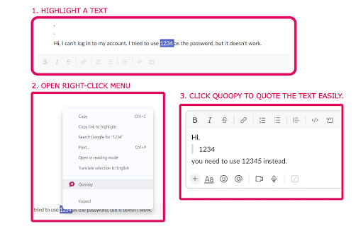 Slack Quoopy  from Chrome web store to be run with OffiDocs Chromium online