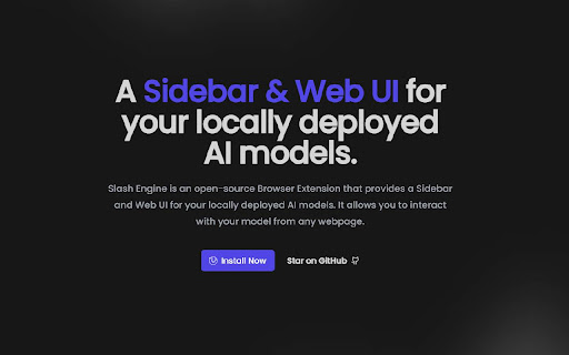 Slash Engine Web based interface for local AI models.  from Chrome web store to be run with OffiDocs Chromium online