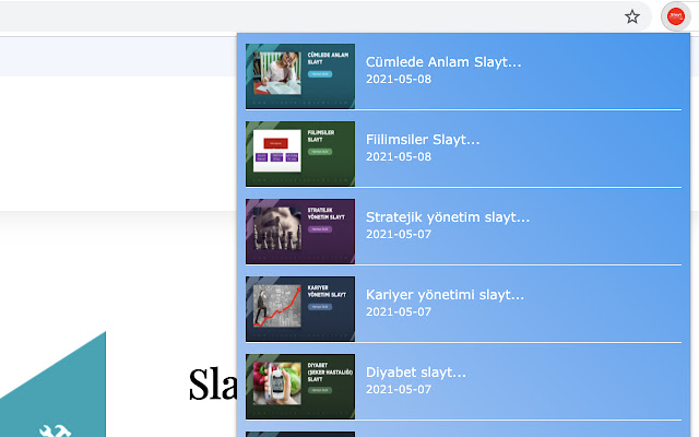 Slayt Programı  from Chrome web store to be run with OffiDocs Chromium online