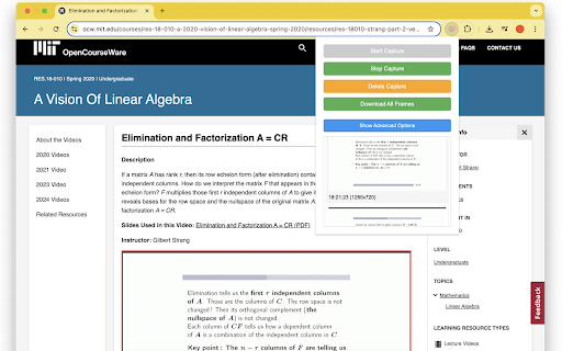SlideCapture  from Chrome web store to be run with OffiDocs Chromium online
