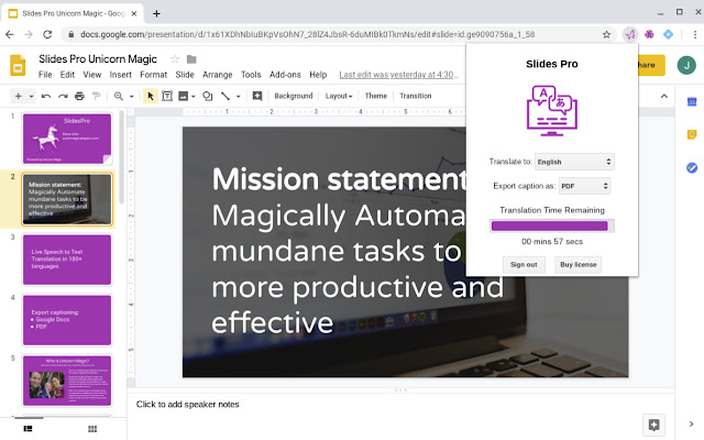 SlidesPro  from Chrome web store to be run with OffiDocs Chromium online