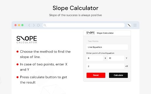 Slope Calculator  from Chrome web store to be run with OffiDocs Chromium online