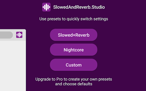 SlowedAndReverb.Studio  from Chrome web store to be run with OffiDocs Chromium online