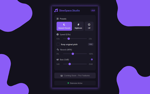SlowSpace.Studio  from Chrome web store to be run with OffiDocs Chromium online