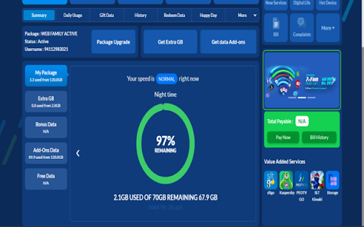 SLT DATA PEAKER  from Chrome web store to be run with OffiDocs Chromium online