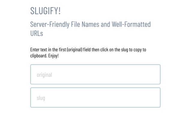 Slugify  from Chrome web store to be run with OffiDocs Chromium online