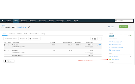 SMAILD for Bexio  from Chrome web store to be run with OffiDocs Chromium online
