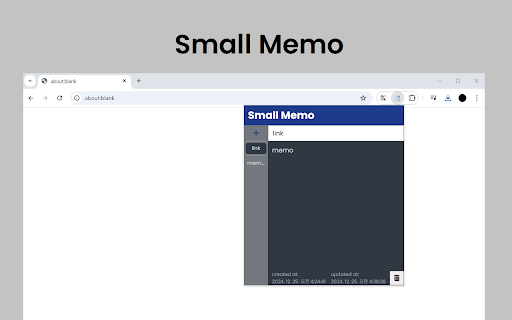Small Memo  from Chrome web store to be run with OffiDocs Chromium online
