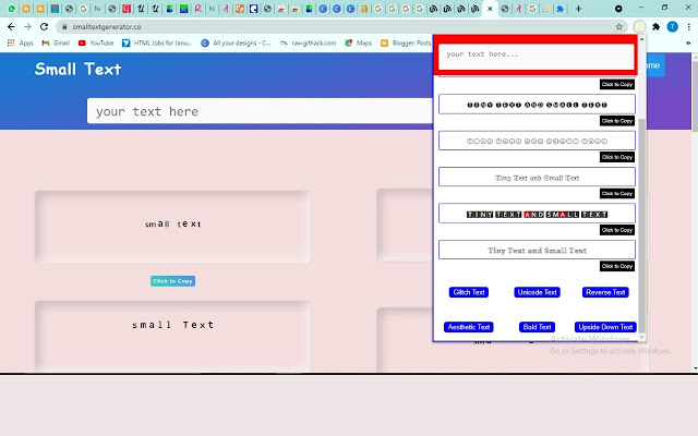 Small Text ᐈ #201+ Tiny Text Generator  from Chrome web store to be run with OffiDocs Chromium online