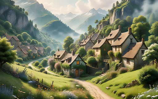Small village by the mountain  from Chrome web store to be run with OffiDocs Chromium online