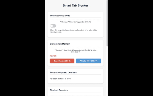 Smart AD/Tab Blocker  from Chrome web store to be run with OffiDocs Chromium online