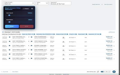 Smart Amazon Relay Refresher  from Chrome web store to be run with OffiDocs Chromium online