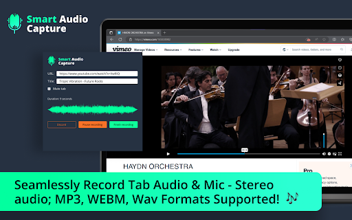 Smart Audio Capture  from Chrome web store to be run with OffiDocs Chromium online