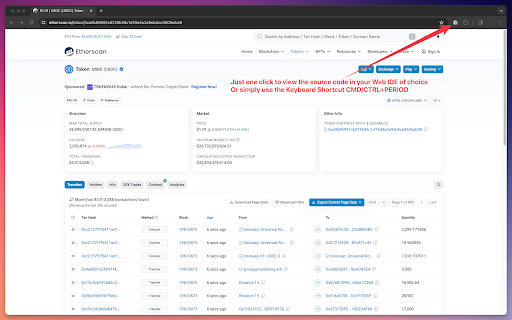Smart Contract Inspect  from Chrome web store to be run with OffiDocs Chromium online