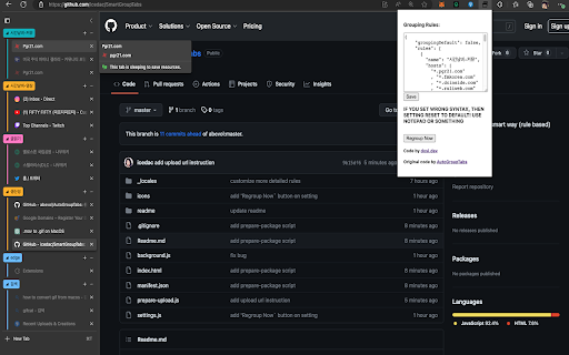 Smart Group Tabs  from Chrome web store to be run with OffiDocs Chromium online