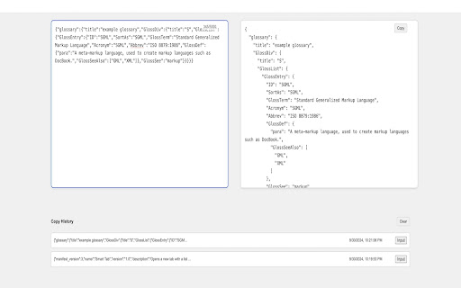 smartJson  from Chrome web store to be run with OffiDocs Chromium online