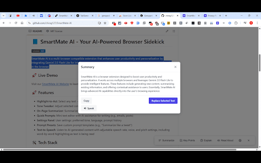 SmartMate AI  from Chrome web store to be run with OffiDocs Chromium online