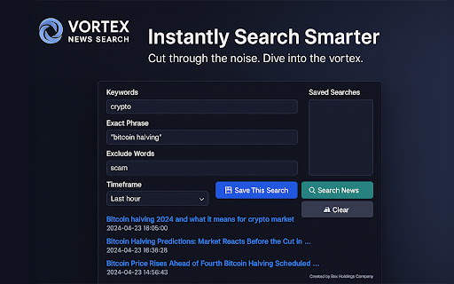 Smart News Search  from Chrome web store to be run with OffiDocs Chromium online