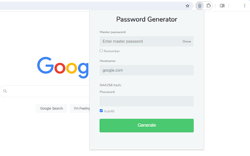 Smart Password Generator  from Chrome web store to be run with OffiDocs Chromium online