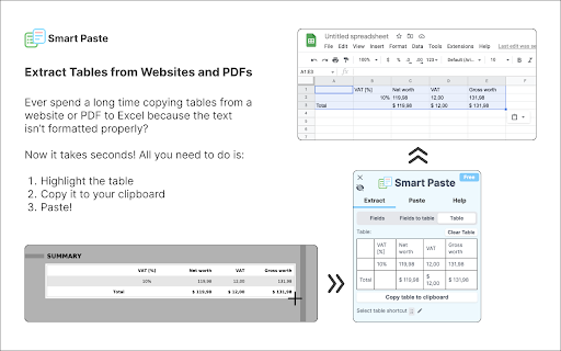 Smart Paste  from Chrome web store to be run with OffiDocs Chromium online