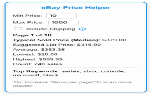 Smart Price Helper for eBay™  from Chrome web store to be run with OffiDocs Chromium online