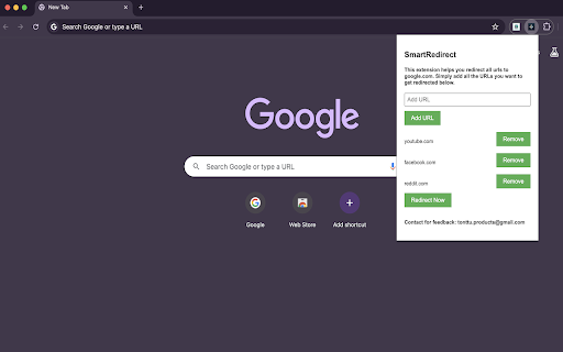 SmartRedirect  from Chrome web store to be run with OffiDocs Chromium online