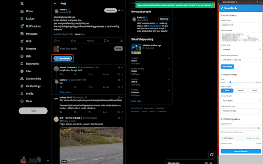 Smart Reply for X  from Chrome web store to be run with OffiDocs Chromium online