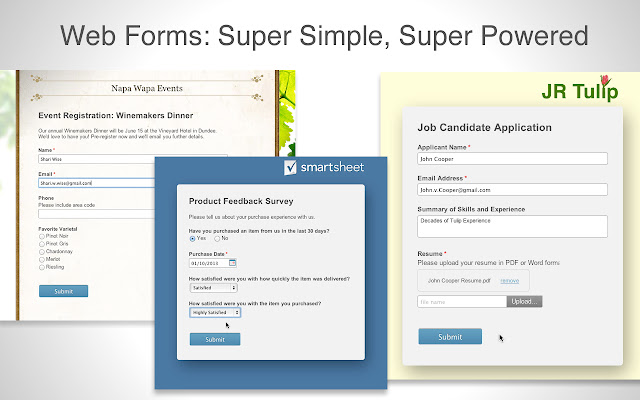 Smartsheet Web Forms  from Chrome web store to be run with OffiDocs Chromium online