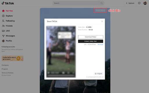 Smart TikTok Make TikTok Smart and Easy  from Chrome web store to be run with OffiDocs Chromium online
