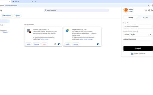 SmartURL Link Shortener  from Chrome web store to be run with OffiDocs Chromium online