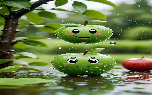 Smiley face green apple wallpaper  from Chrome web store to be run with OffiDocs Chromium online