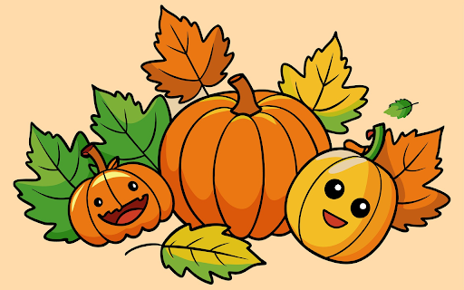 Smiley face pumpkins  from Chrome web store to be run with OffiDocs Chromium online