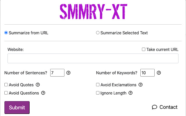 SMMRY XT  from Chrome web store to be run with OffiDocs Chromium online