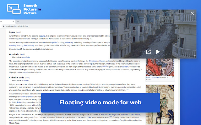 Smooth Picture in picture  from Chrome web store to be run with OffiDocs Chromium online