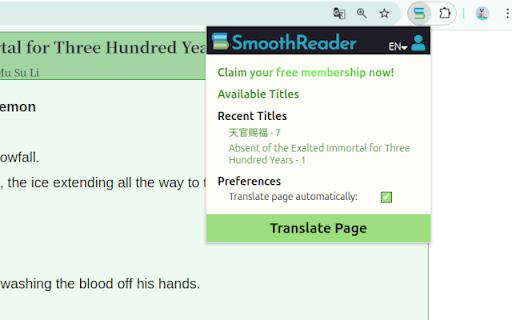 Smooth Reader  from Chrome web store to be run with OffiDocs Chromium online