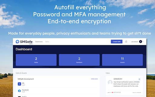 SMSafe Simple Access Management  from Chrome web store to be run with OffiDocs Chromium online