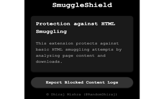 SmuggleShield  from Chrome web store to be run with OffiDocs Chromium online