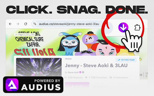 Snag (for Audius)  from Chrome web store to be run with OffiDocs Chromium online