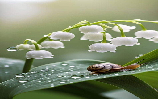 Snail and lily of the valley wallpaper  from Chrome web store to be run with OffiDocs Chromium online