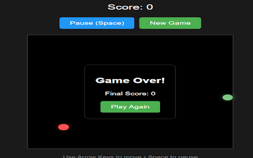 Snake Game Extension  from Chrome web store to be run with OffiDocs Chromium online
