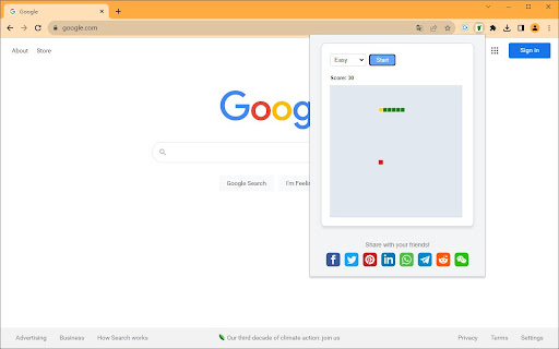 Snake Game on Google Chrome  from Chrome web store to be run with OffiDocs Chromium online