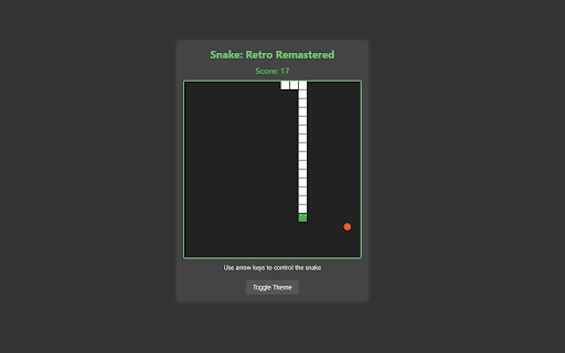 Snake: Retro Remastered  from Chrome web store to be run with OffiDocs Chromium online