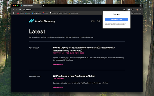 SnapArti Full Page Screenshot  from Chrome web store to be run with OffiDocs Chromium online