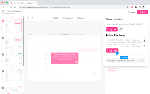 Snapdemo: AI interactive product demo  from Chrome web store to be run with OffiDocs Chromium online