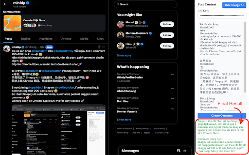 Snappy AI  from Chrome web store to be run with OffiDocs Chromium online