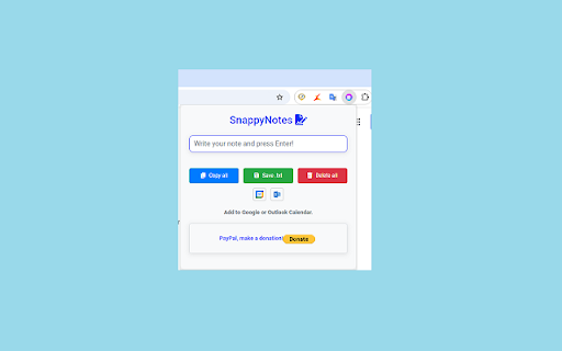 SnappyNotes  from Chrome web store to be run with OffiDocs Chromium online