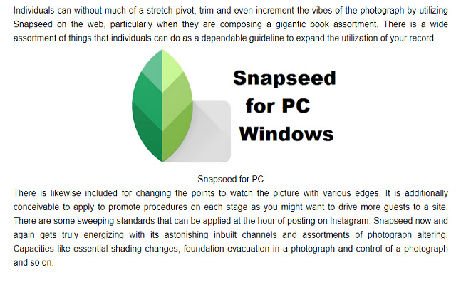 Snapseed for PC Windows  from Chrome web store to be run with OffiDocs Chromium online