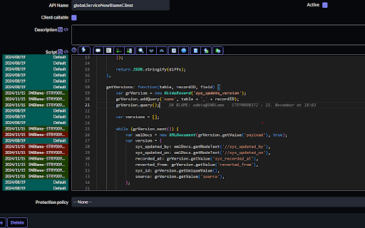 SN Blame  from Chrome web store to be run with OffiDocs Chromium online